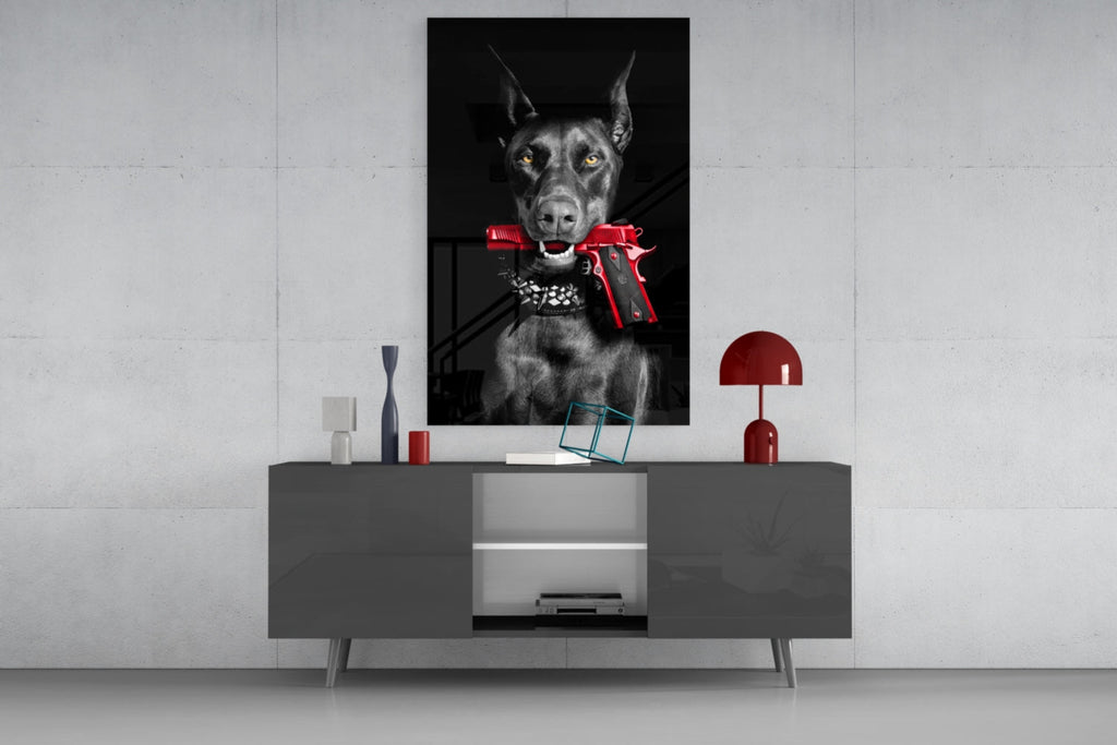 Gun Dog  Glass Wall Art || Designer Collection