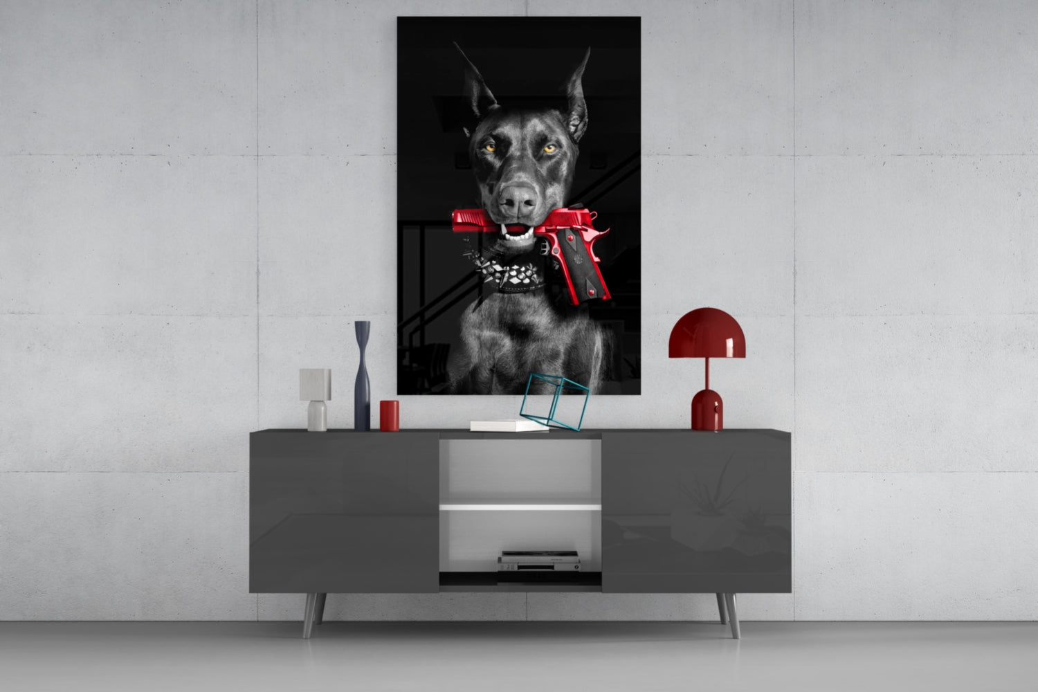 Gun Dog  Glass Wall Art || Designer Collection