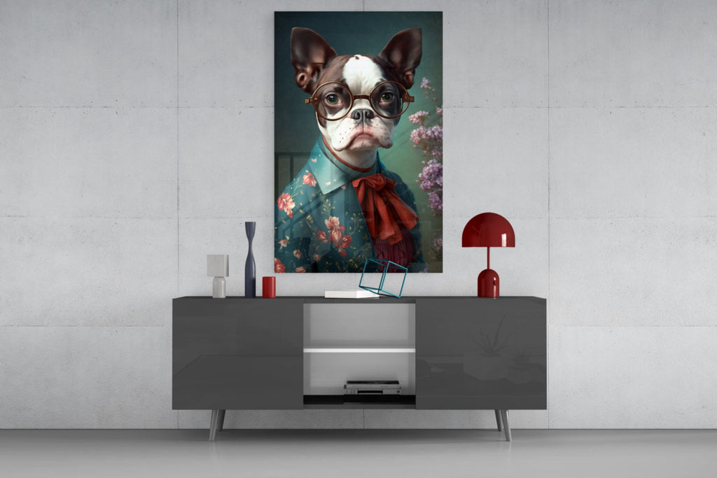Dog Vogue Glass Wall Art|| Designer's Collection
