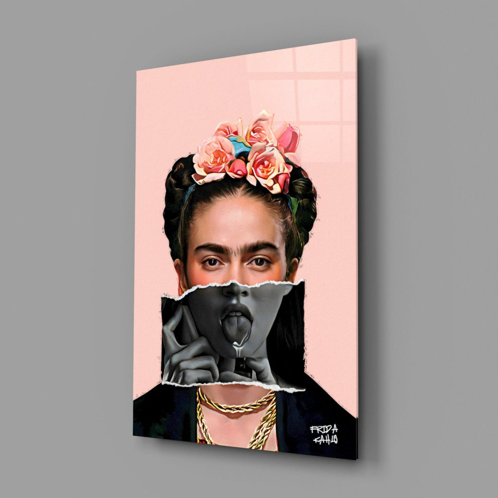 Contemporary Kahlo Glass Wall Art || Designer Collection