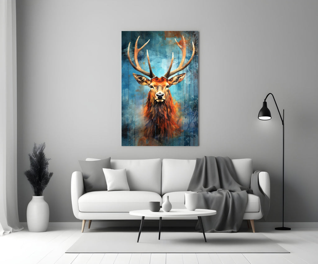 Deer Glass Wall Art || Designer Collection