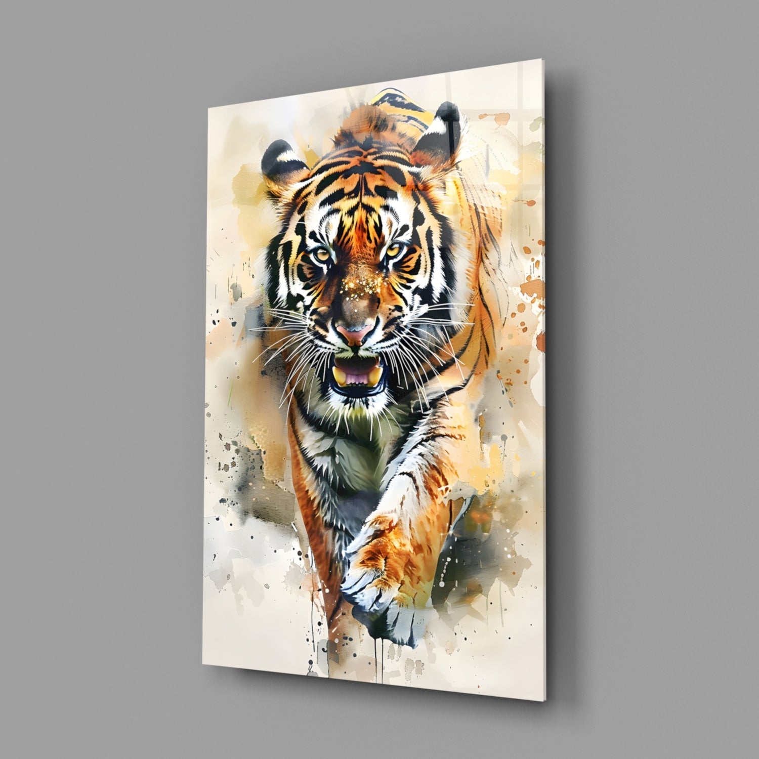 Tiger Glass Wall Art || Designer Collection