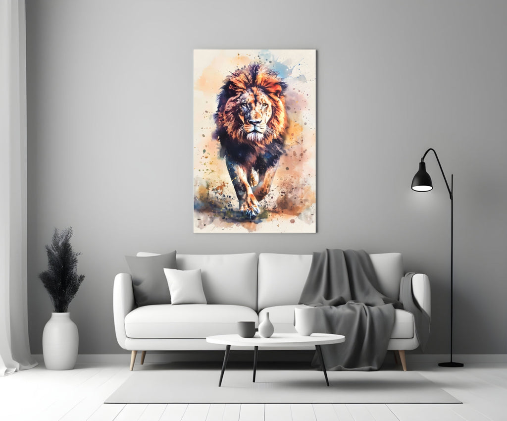 Lion Glass Wall Art || Designer Collection
