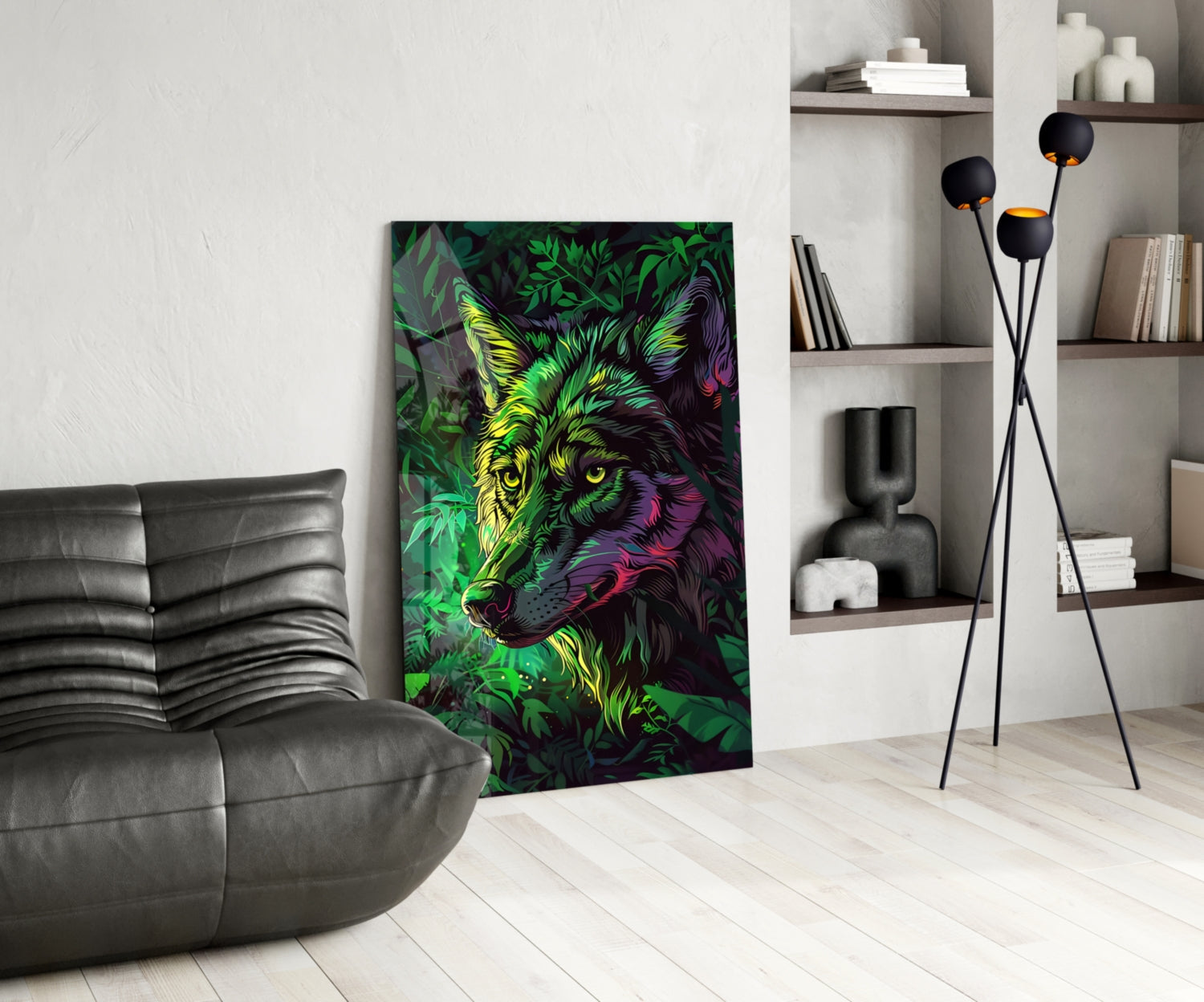 Wolf Glass Wall Art || Designer Collection