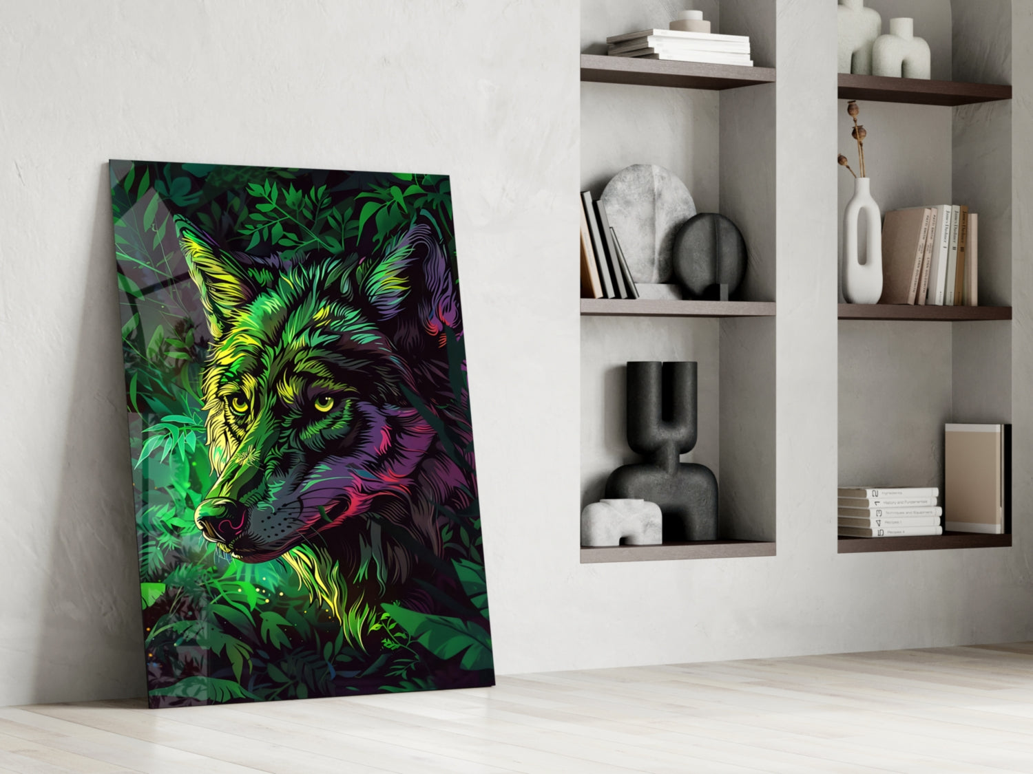 Wolf Glass Wall Art || Designer Collection