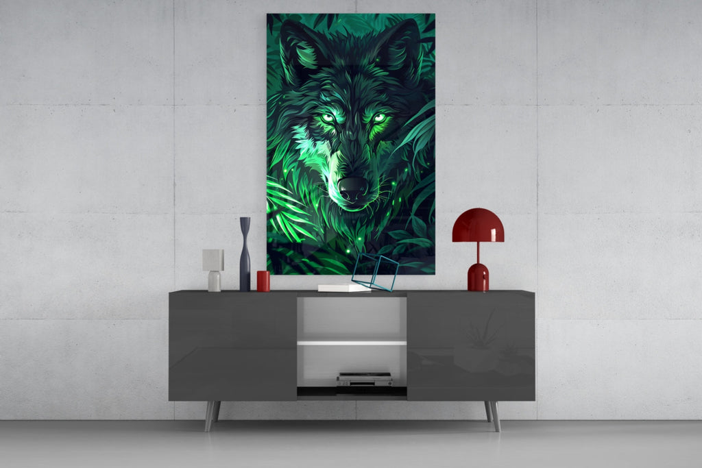 Wolf Glass Wall Art || Designer Collection