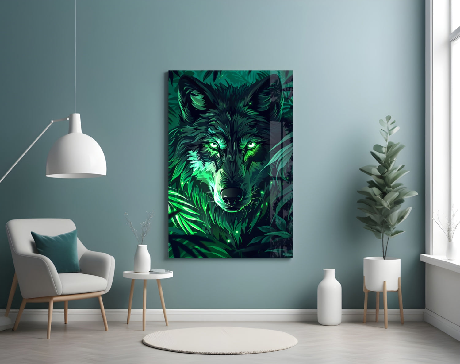 Wolf Glass Wall Art || Designer Collection