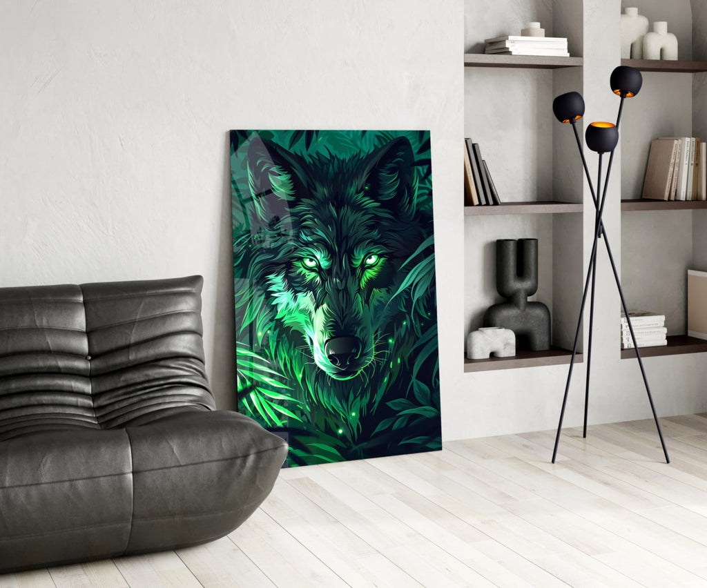 Wolf Glass Wall Art || Designer Collection