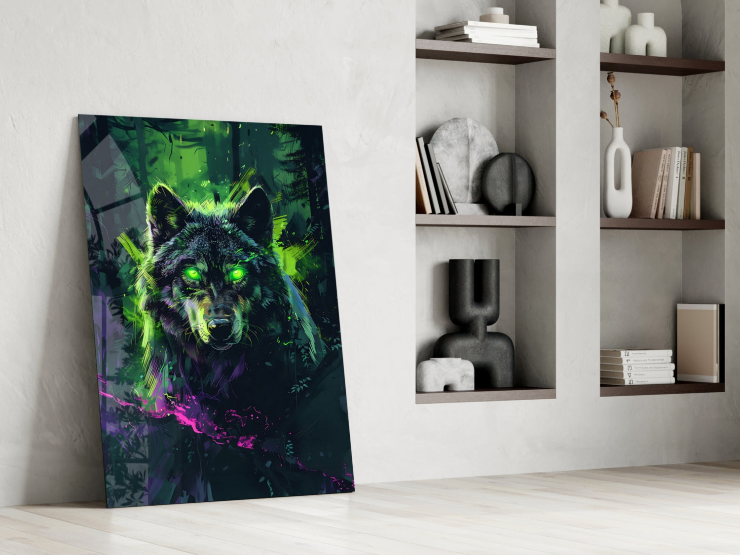 Wolf Glass Wall Art || Designer Collection
