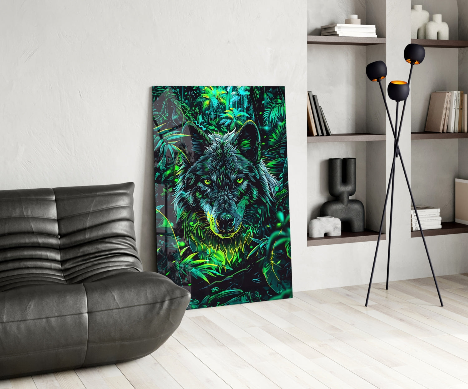 Wolf Glass Wall Art || Designer Collection