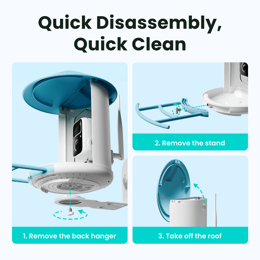 Birdfy Feeder with Solar Panel - Solar-Powered Smart Bird Feeder with Camera