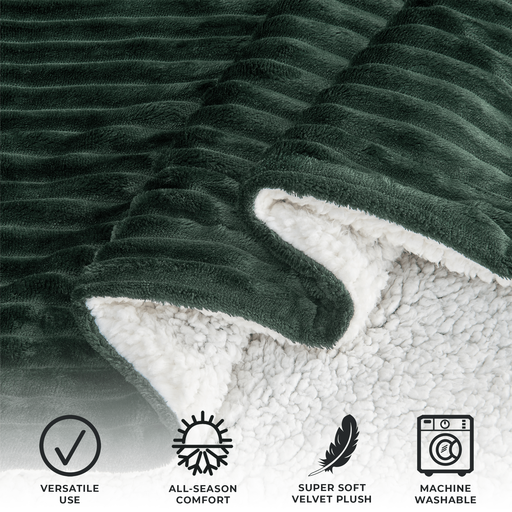 Ribbed Sherpa Throw Blanket - Corduroy Collection
