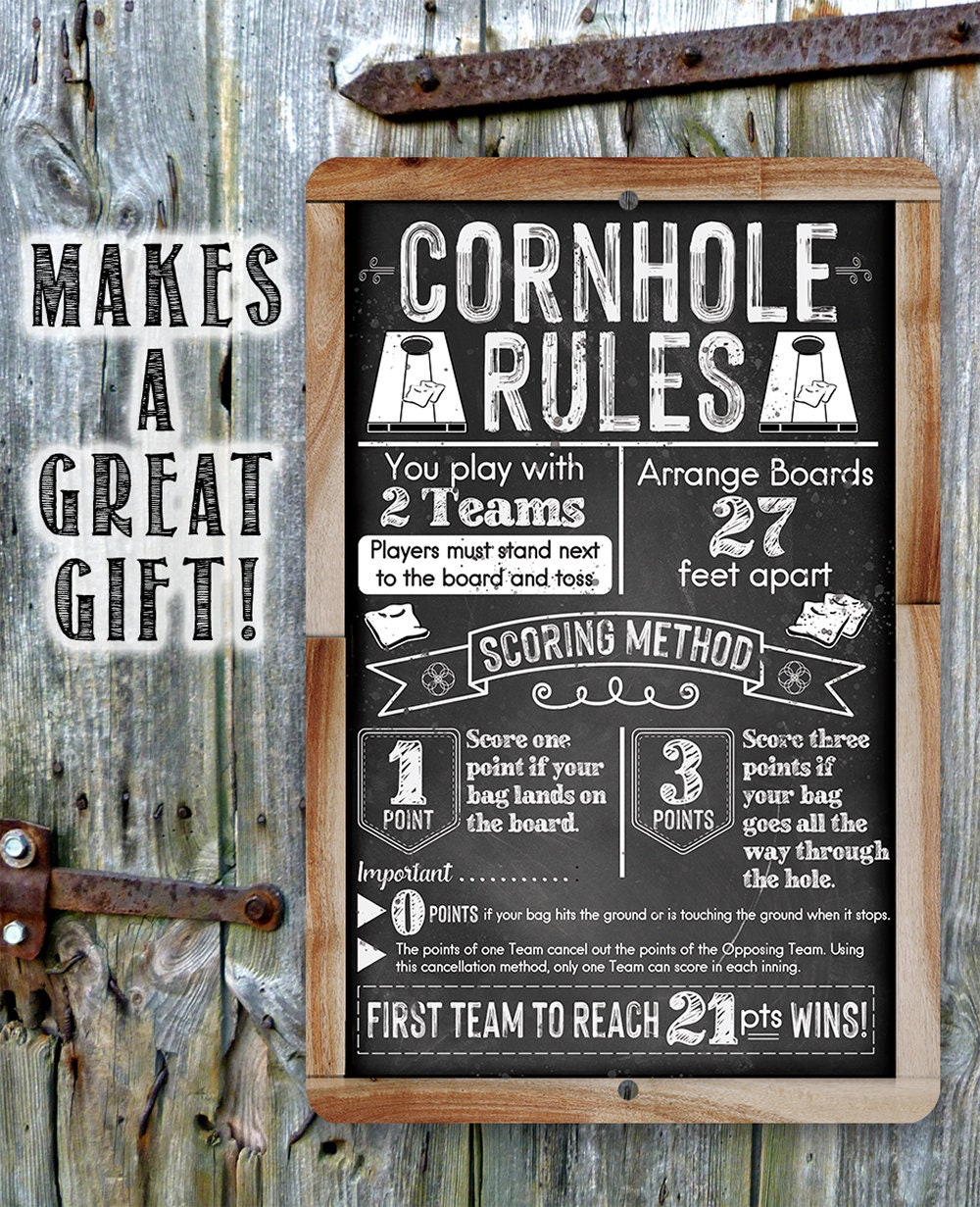 Cornhole Rules - Metal Sign