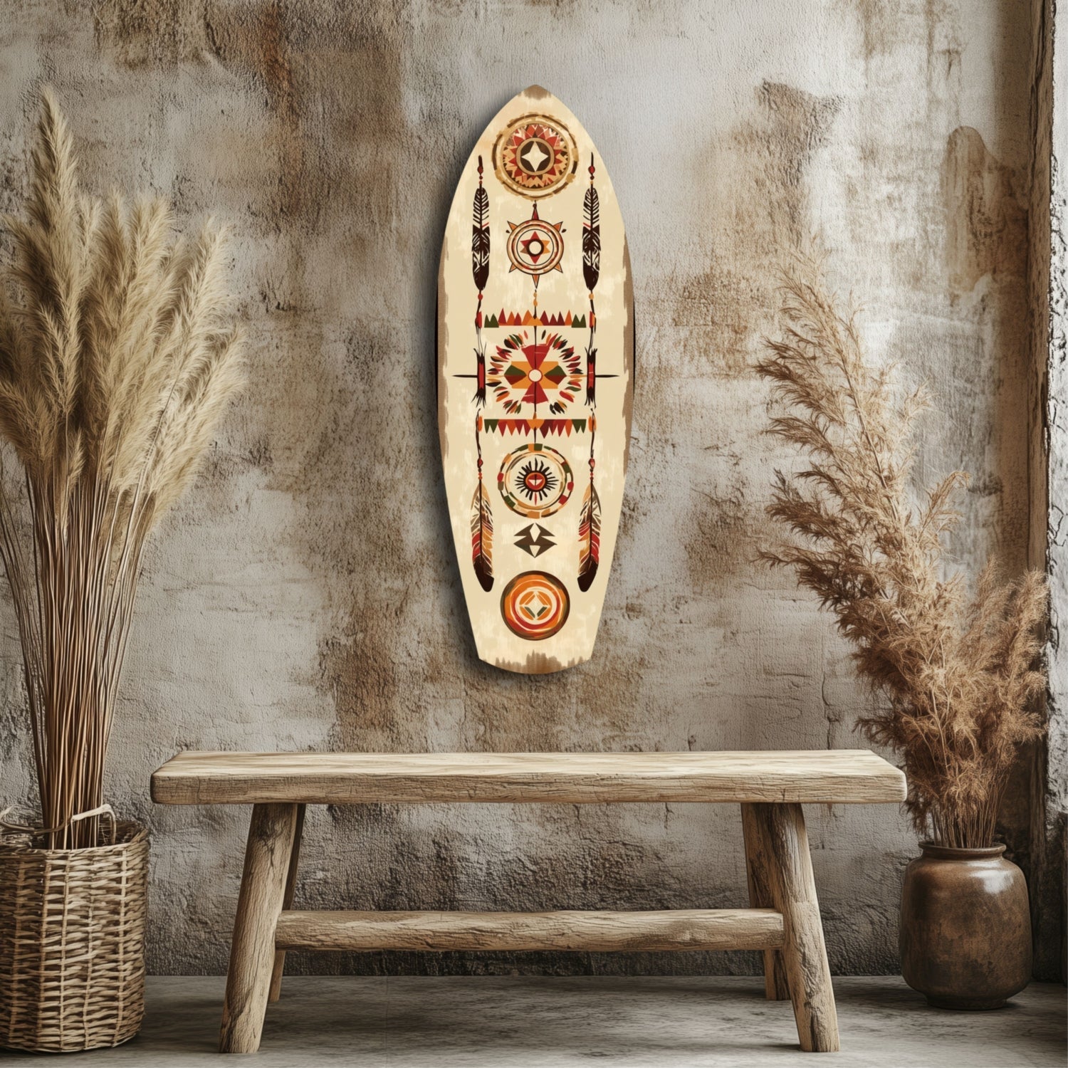 Aztech Patterns Glass Wall Art
