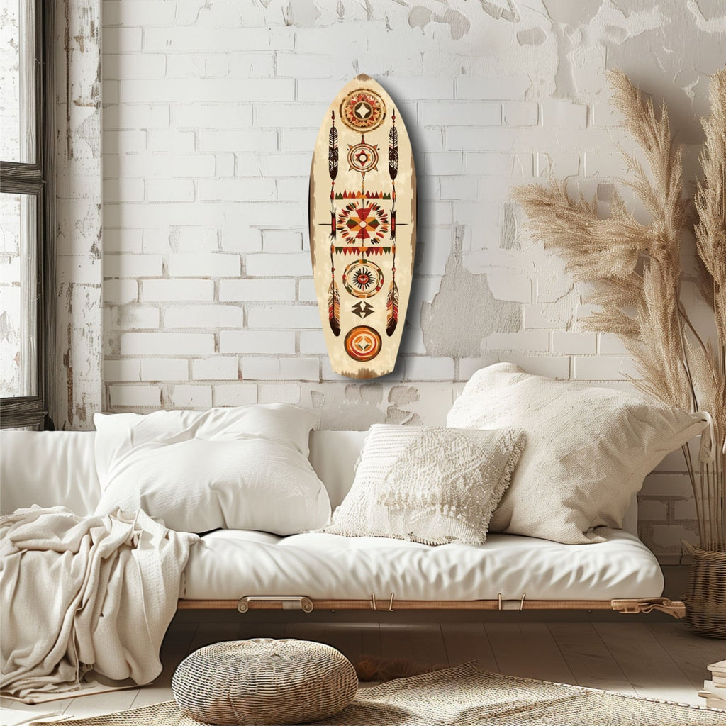 Aztech Patterns Glass Wall Art