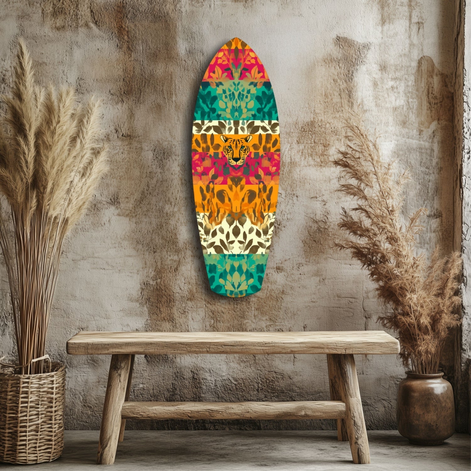 Camouflaged Tiger Glass Wall Art