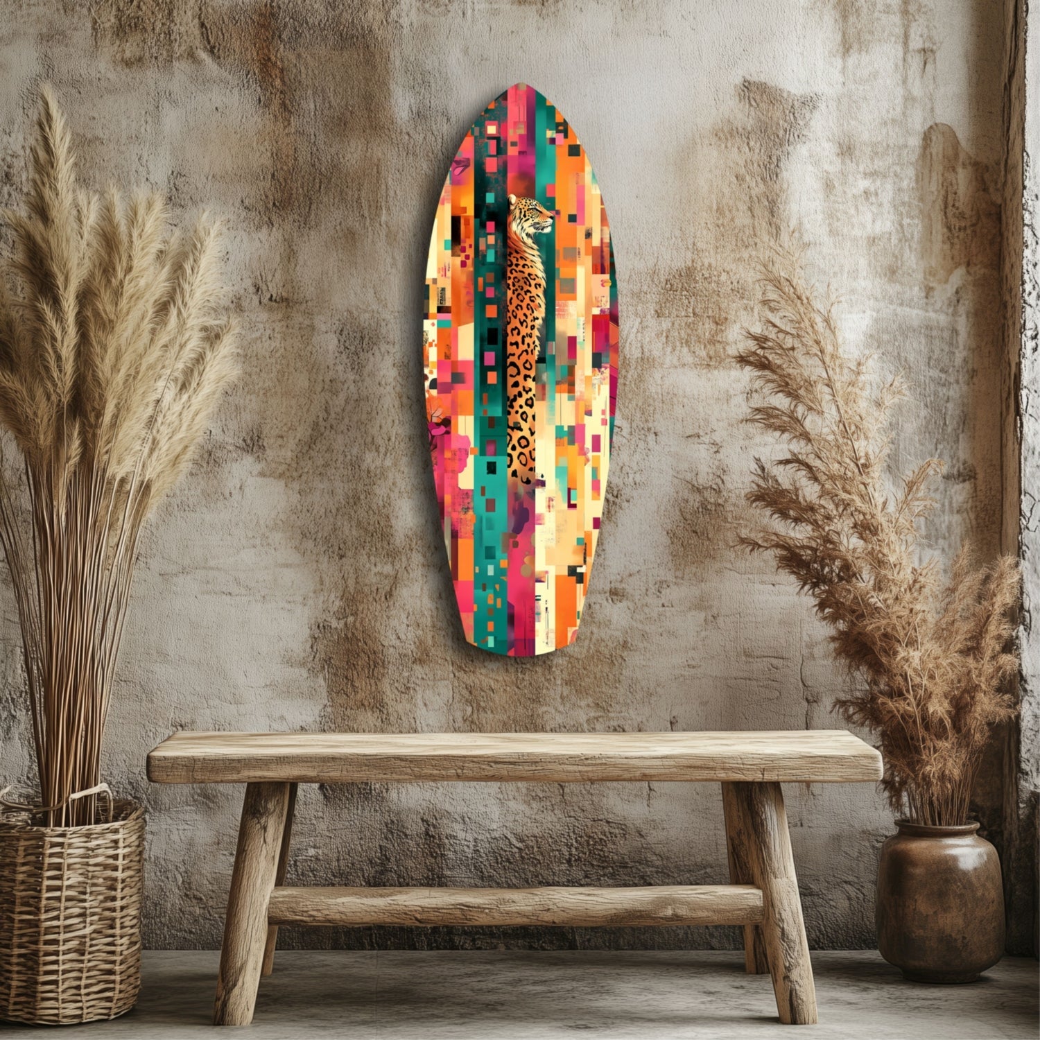 Camouflaged Tiger Glass Wall Art