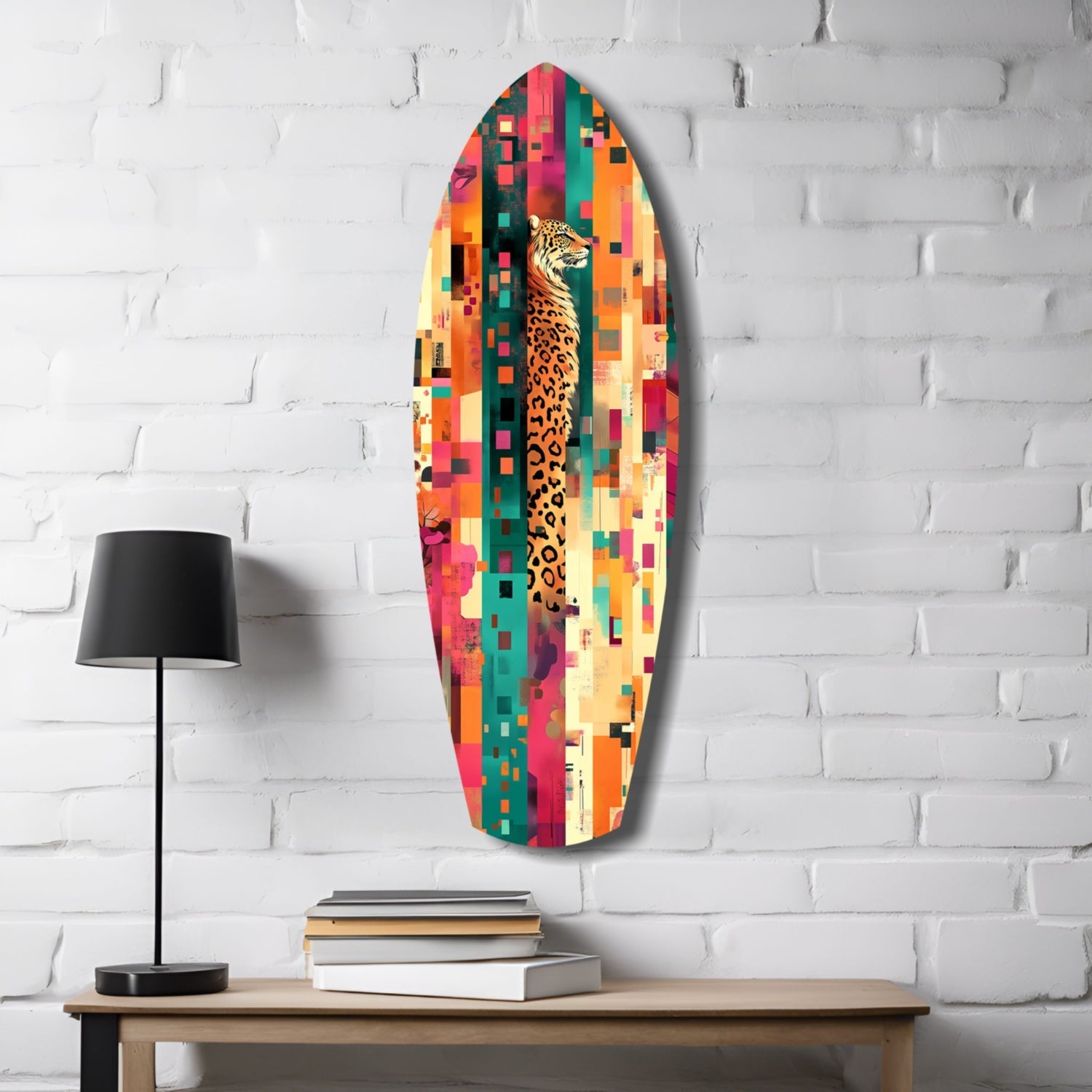 Camouflaged Tiger Glass Wall Art
