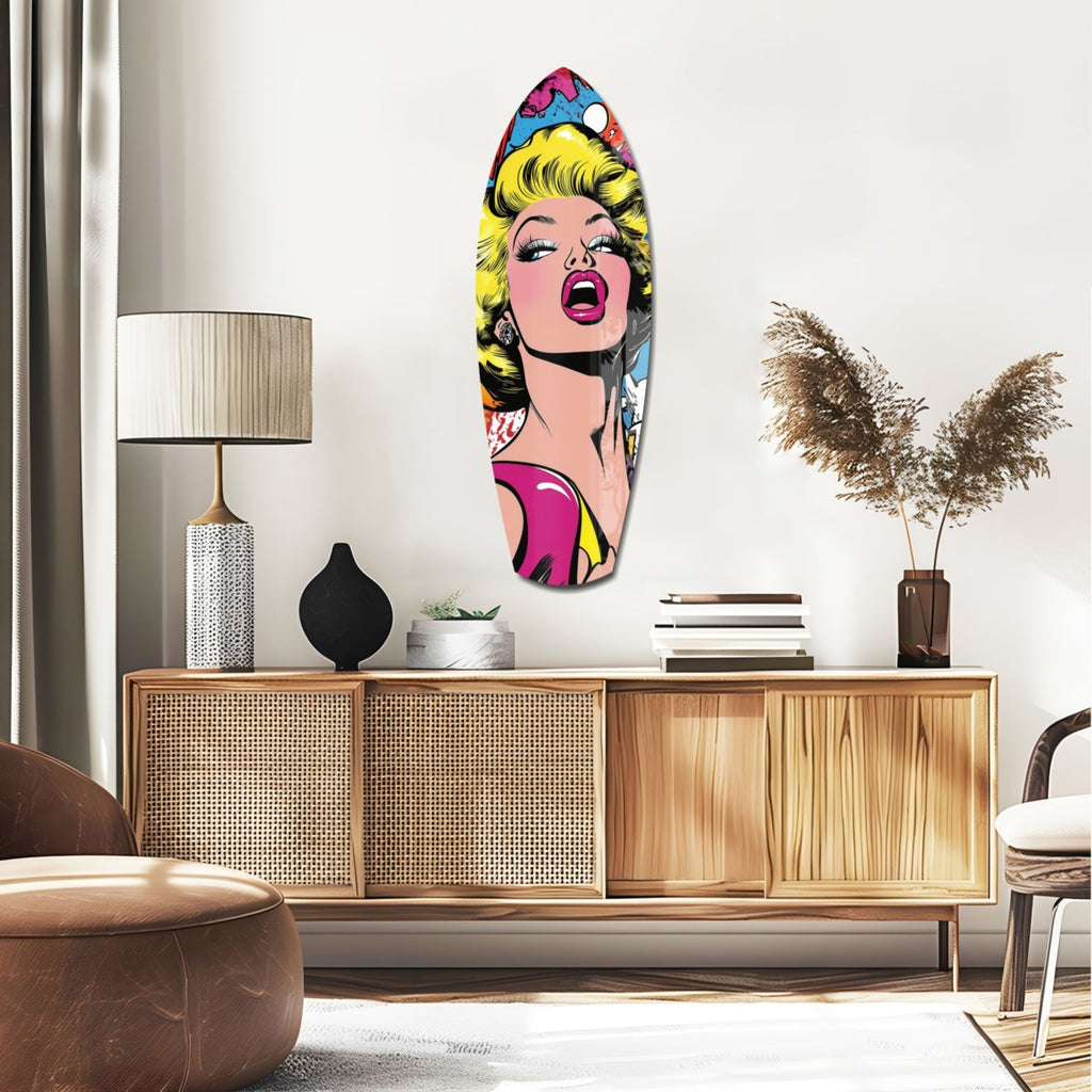 Marilyn Monroe Popart Glass Wall Art