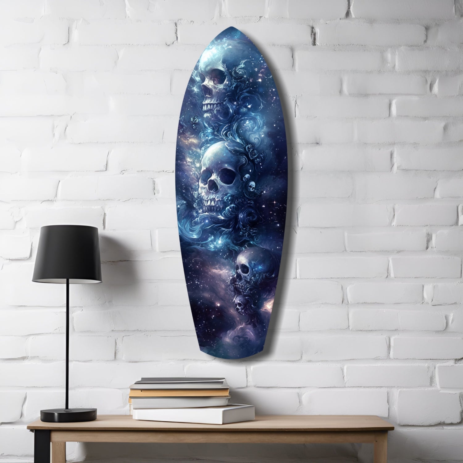Midnight Skull Nocturnal Shadows Glass Wall Art