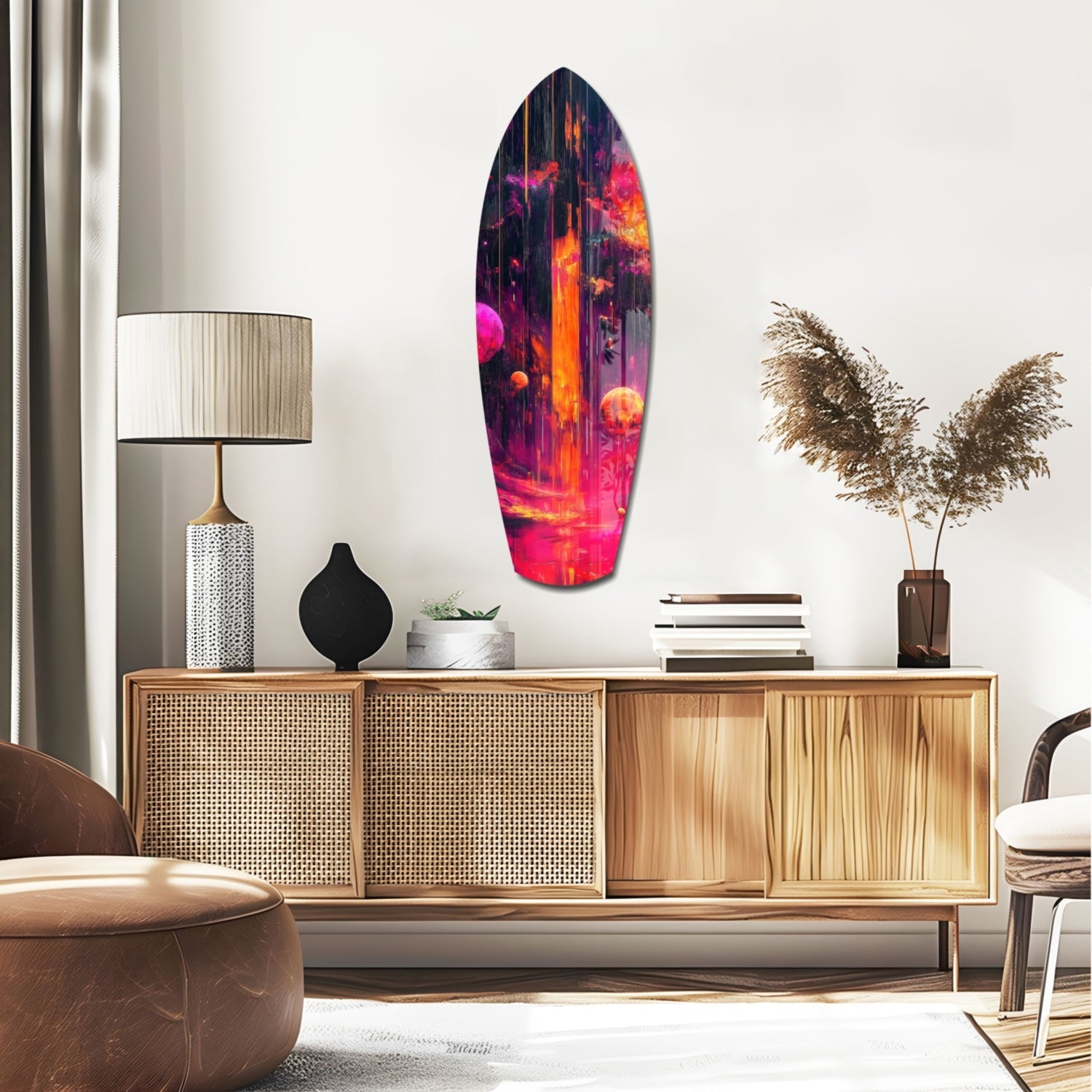 Kinetic Cosmos Glass Wall Art