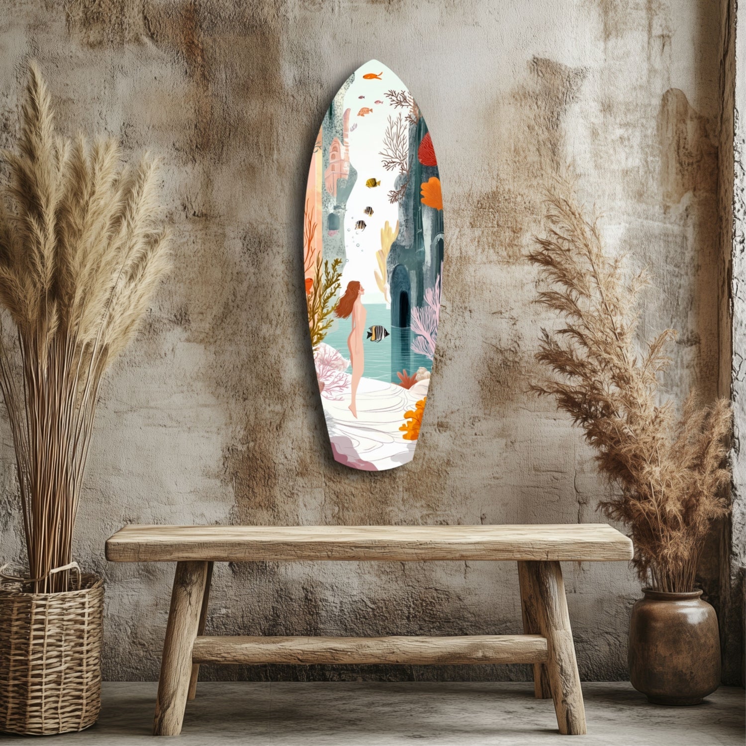 Utopic Seashore Glass Wall Art