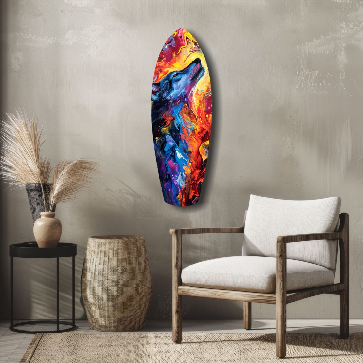 Alone Wolf V4 Glass Wall Art