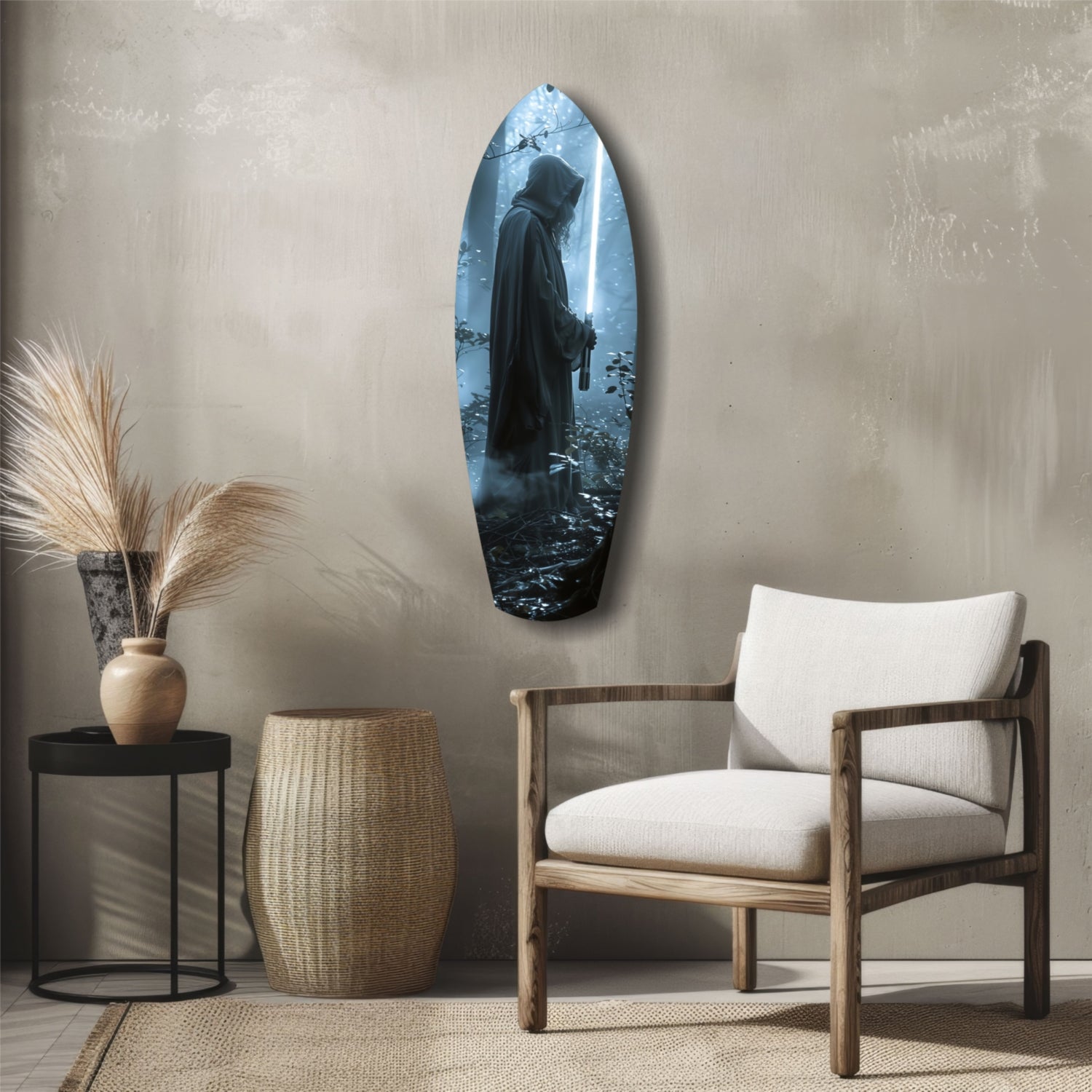 Light Saber Glass Wall Art