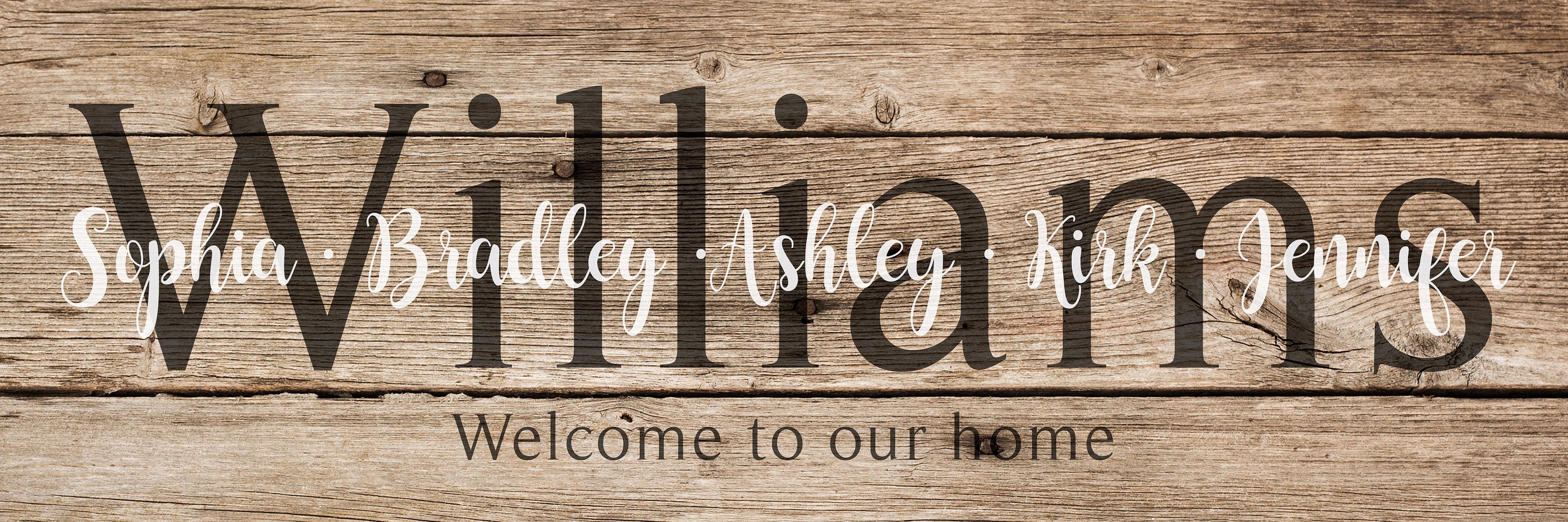 Last Name Sign - Rustic Brown