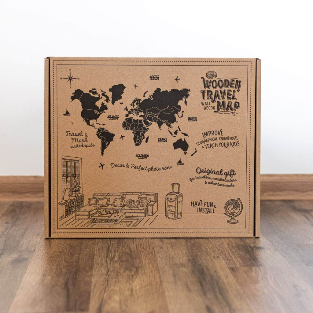 3D LED / LUMINOUS Wooden World Map 3.0 Ocean