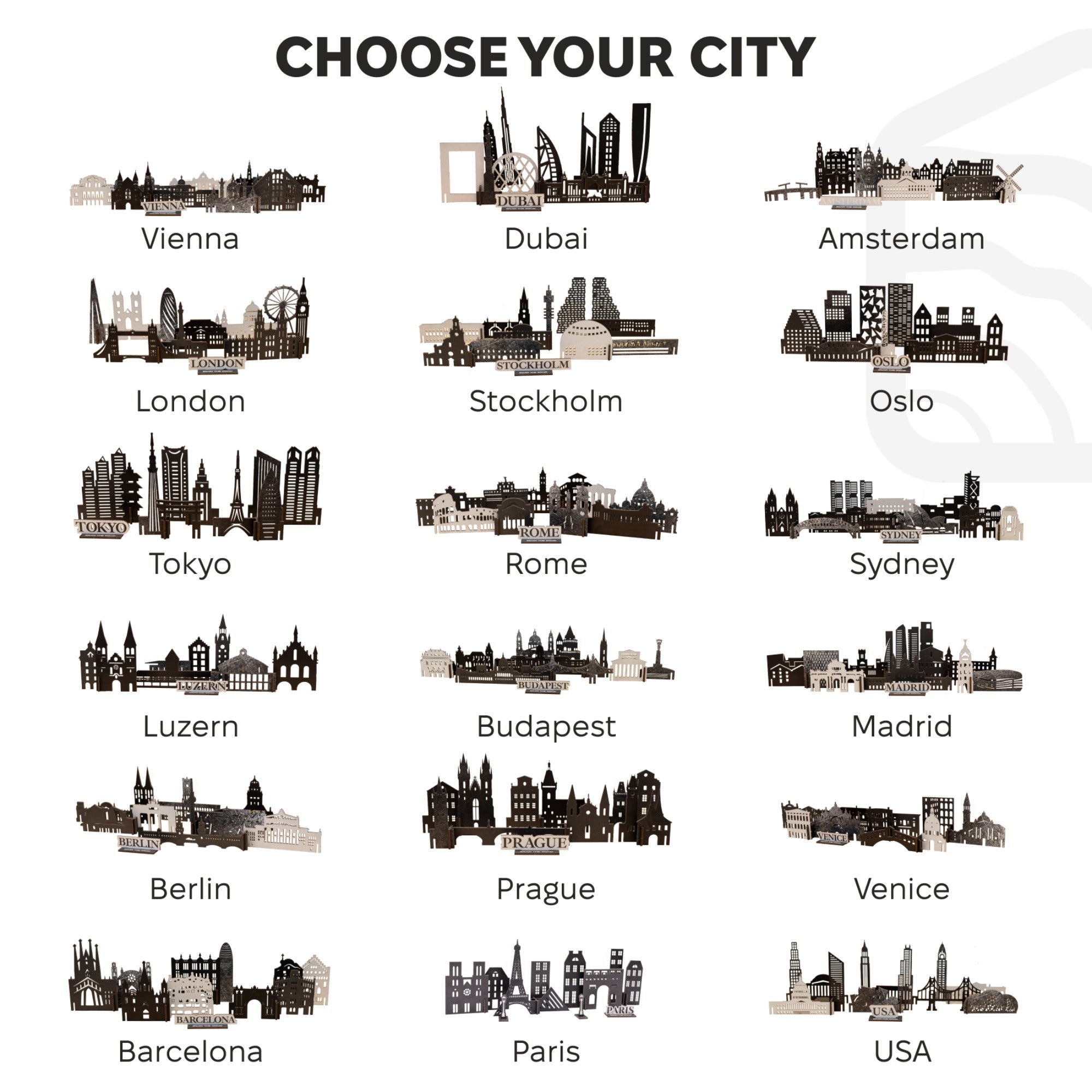 Wooden Travel Decor Memory City – Venice
