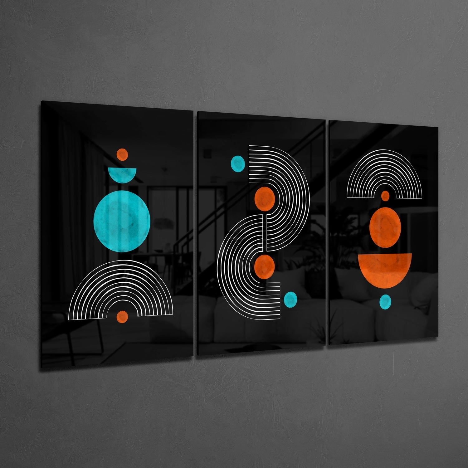 3 Shapes Mega Glass Wall Art