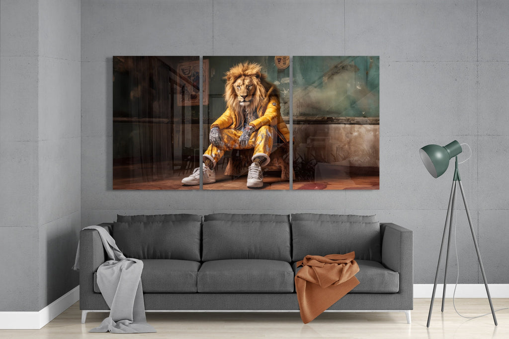 Lion Vogue Mega Glass Wall Art
