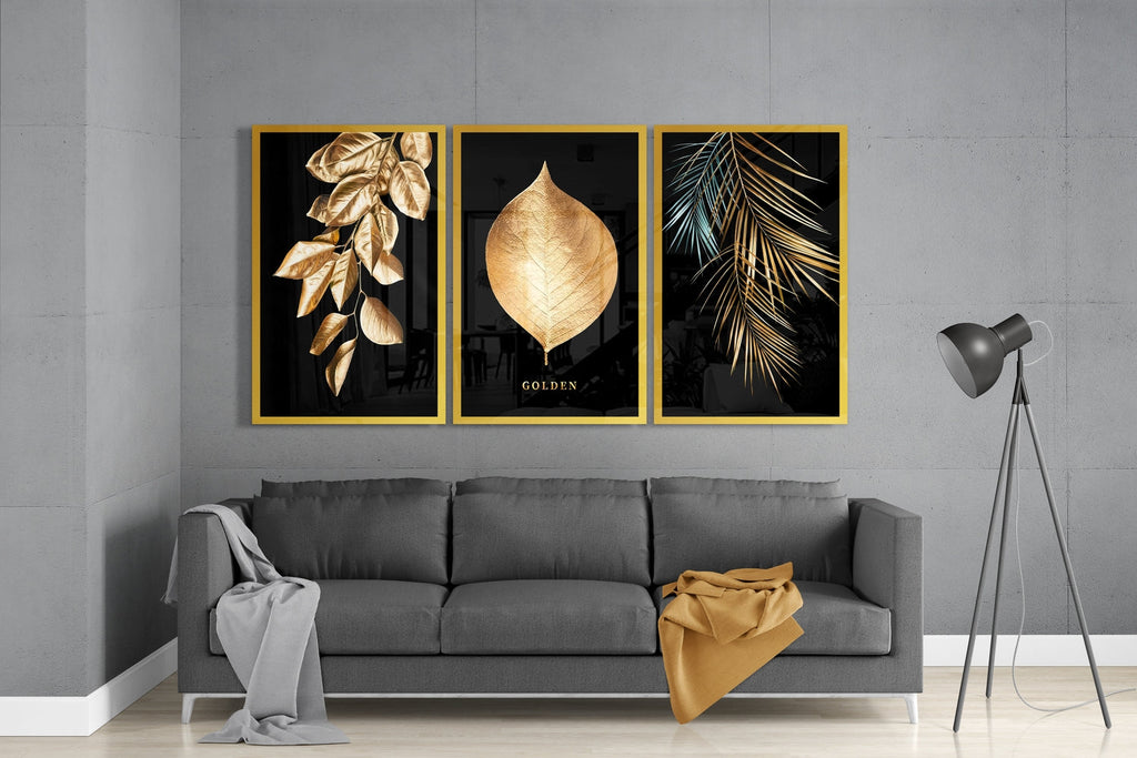 Golden Mega Glass Wall Art