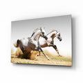 Running Horses Glass Wall Art