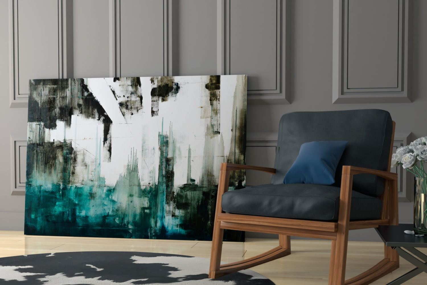 Abstract Glass Wall Art
