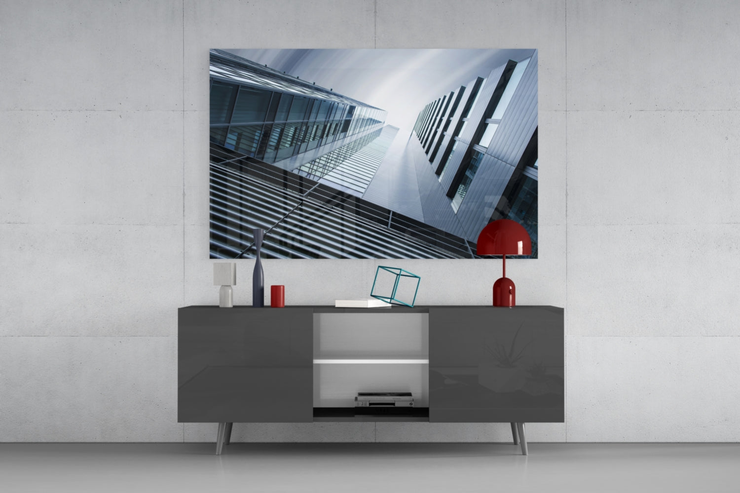 Geometric Structures Glass Wall Art