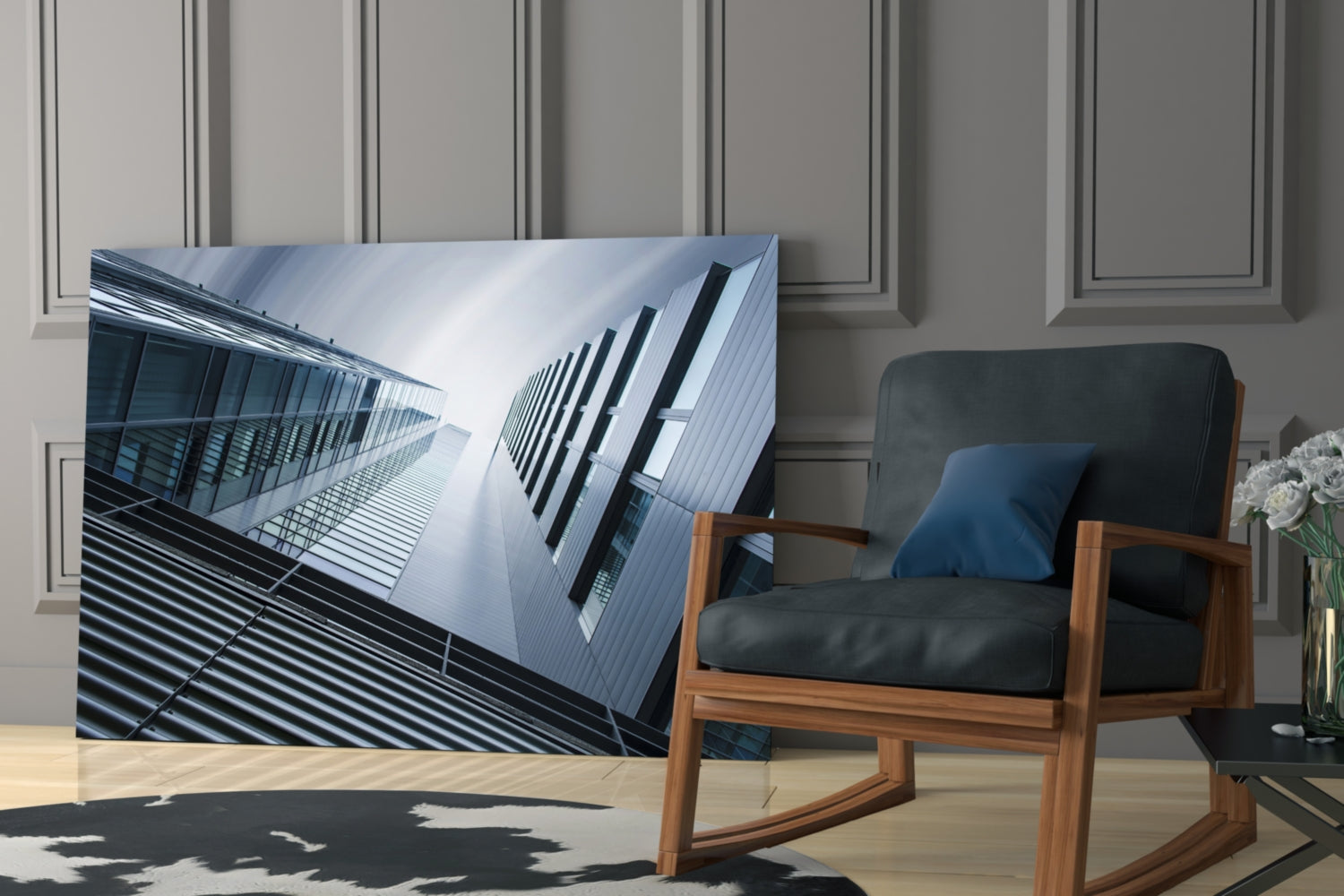 Geometric Structures Glass Wall Art