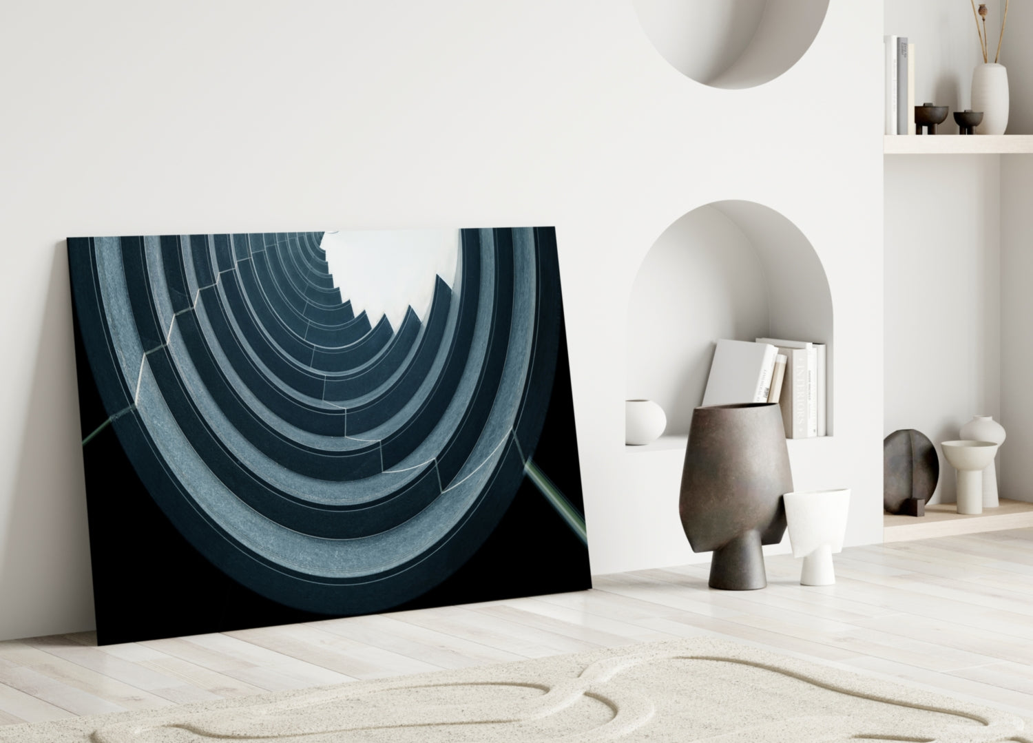 Geometric Structures Glass Wall Art