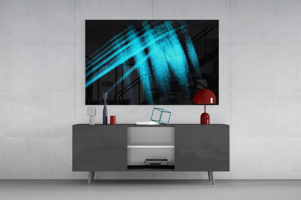 Blue Lights Glass Wall Art