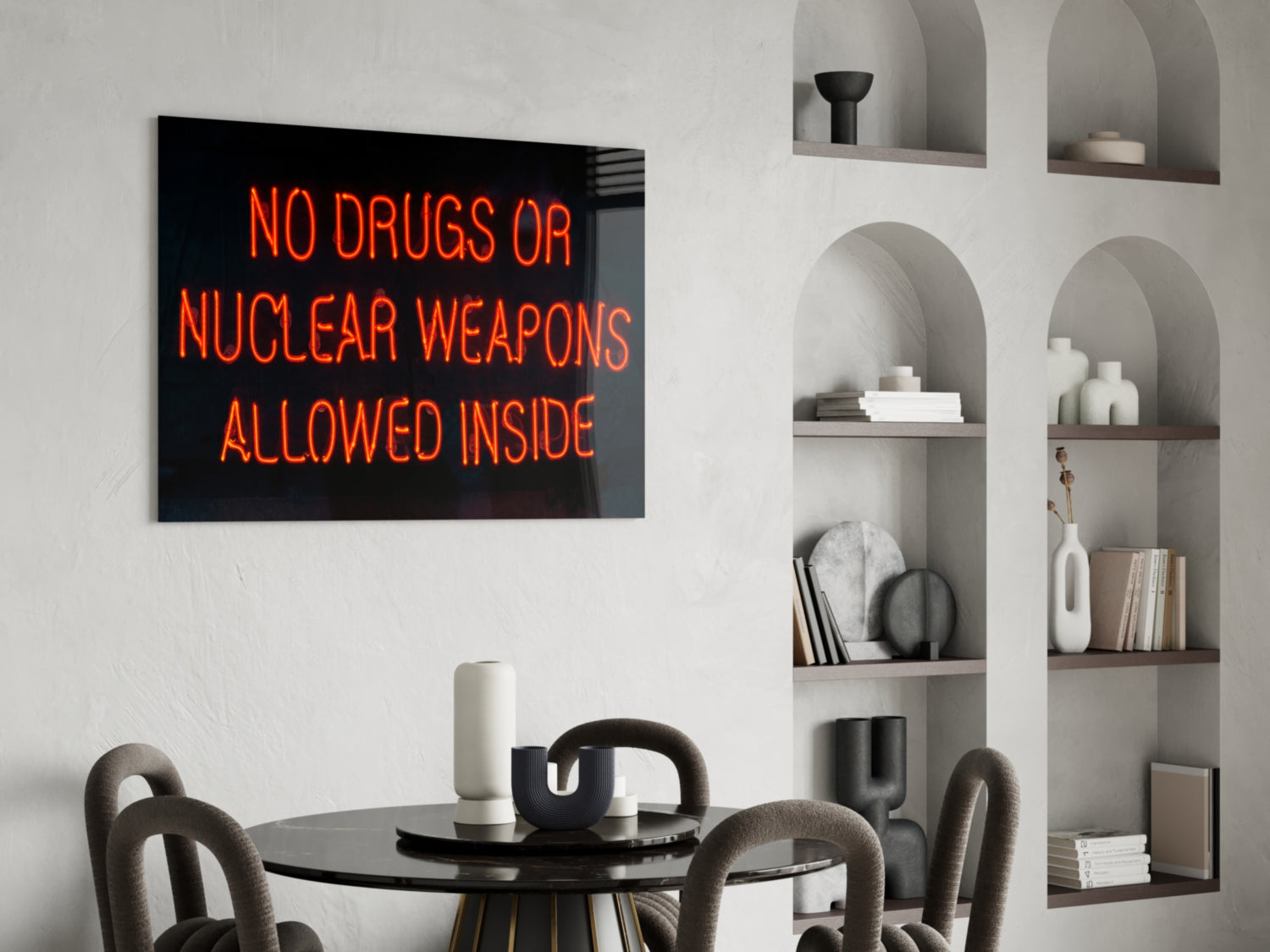 “No drugs” Glass Wall Art