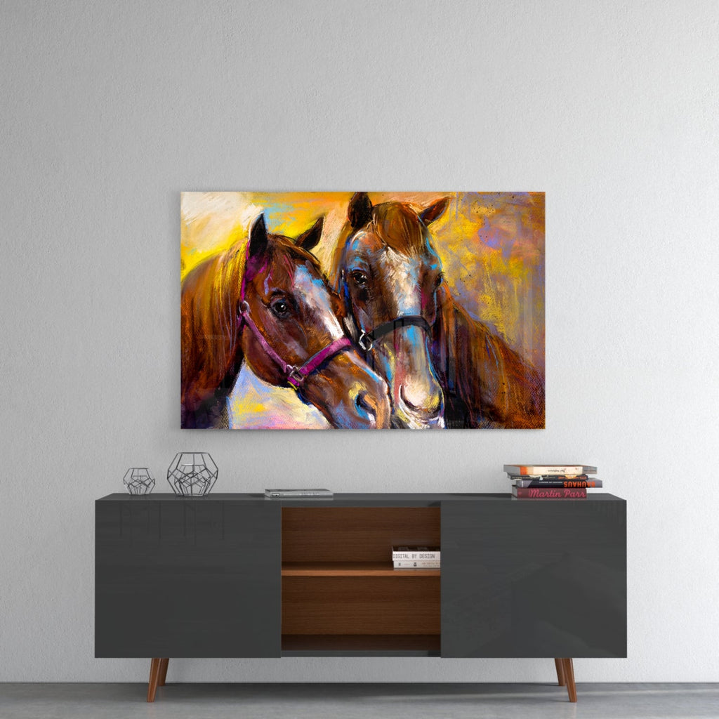 Horses Glass Wall Art