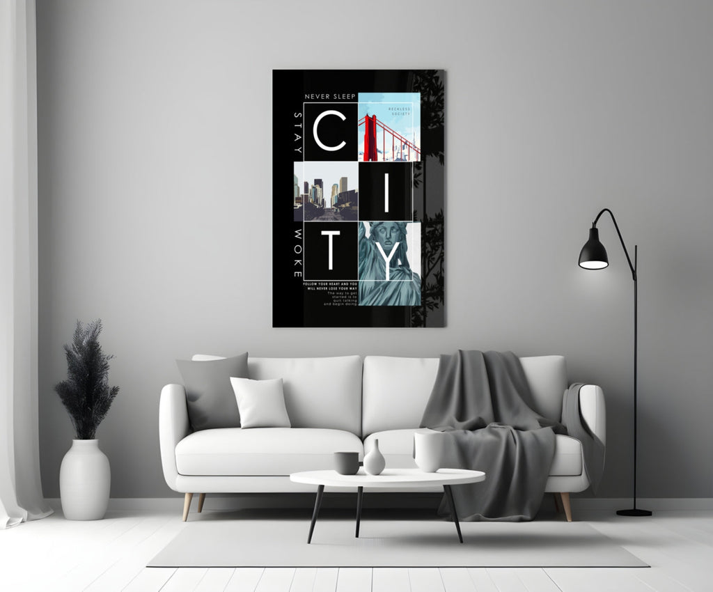 City Glass Wall Art