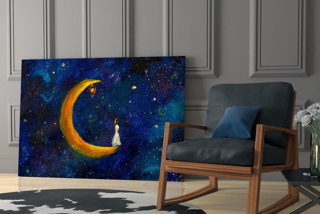 Moon House Glass Wall Art