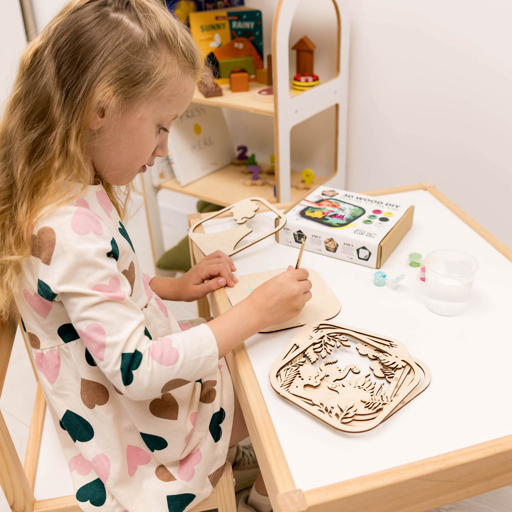 3D DIY Wood Painting Kit for Kids – Dino