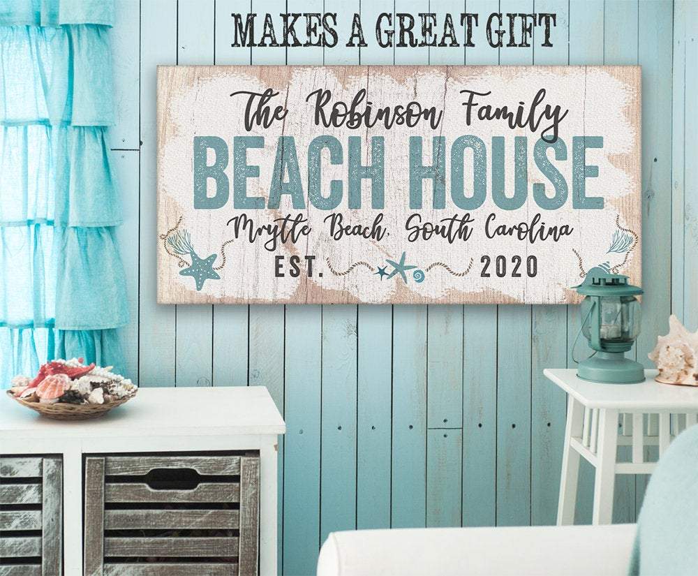 Personalized - Beach House - Canvas