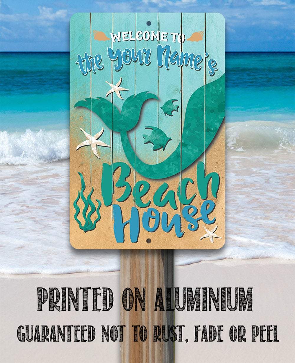 Personalized - Beach House - Metal Sign
