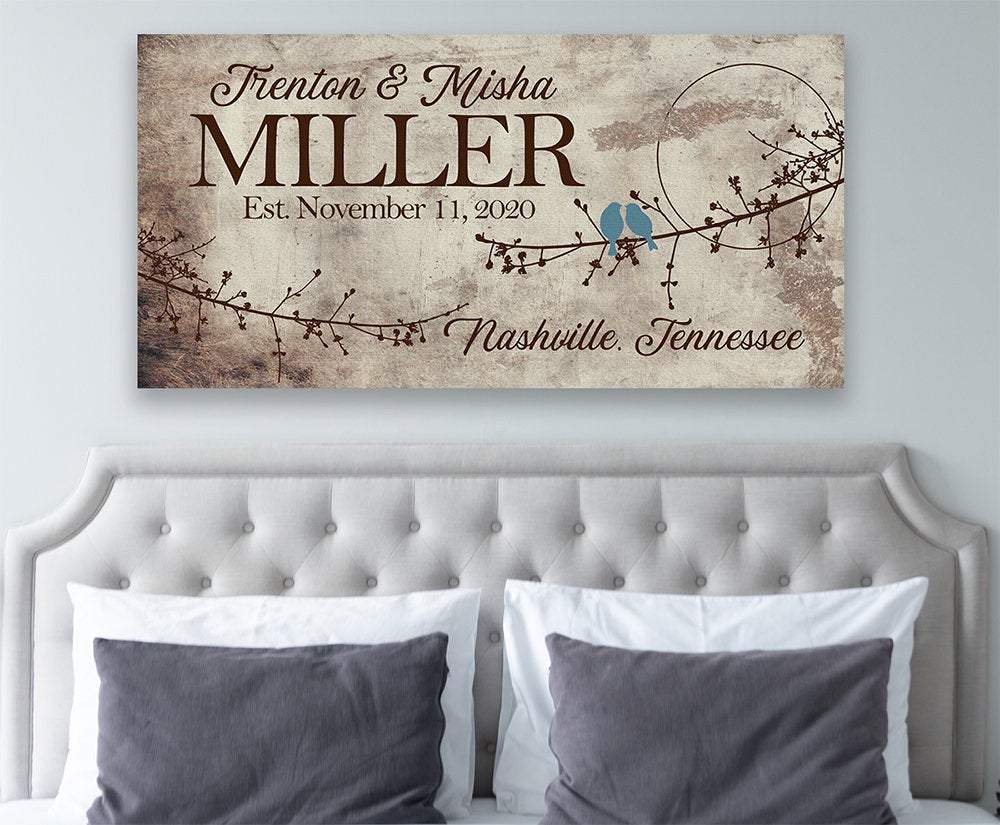 Personalized - Birds On A Branch - Canvas
