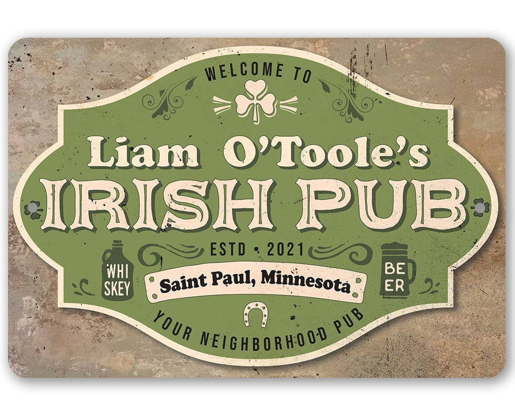 Personalized - Irish Pub - Metal Sign
