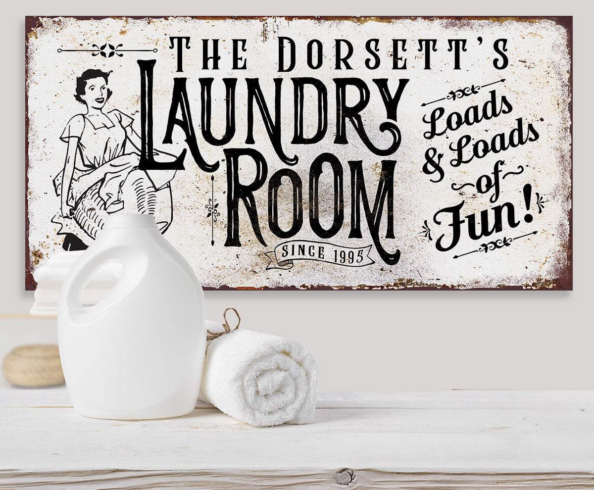Personalized - Laundry Loads of Fun - Canvas